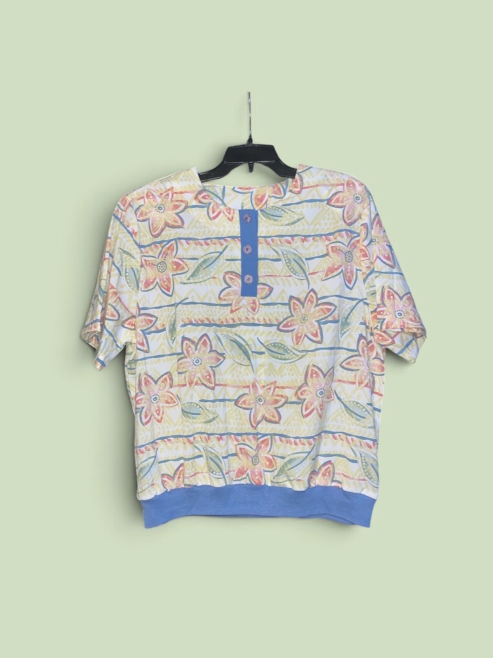 80s Vintage Women Floral Top